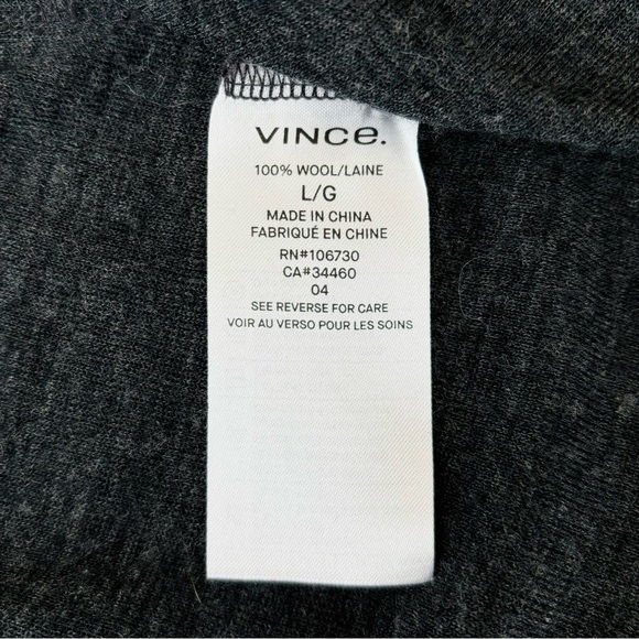 Vince Crewneck Gray Wool 3/4 Sleeve Top - Picture 6 of 6